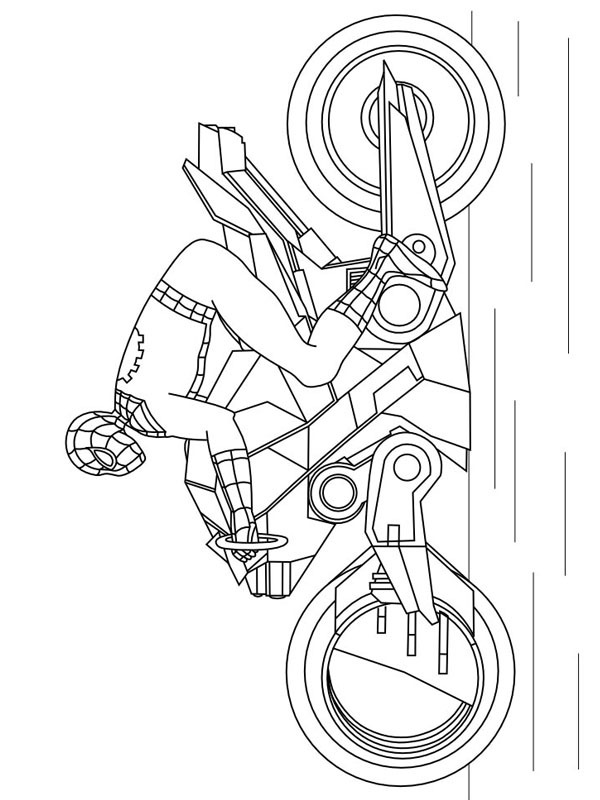 Homem-Aranha na moto Desenho para Colorir Homem-Aranha na moto Desenho para Colorir