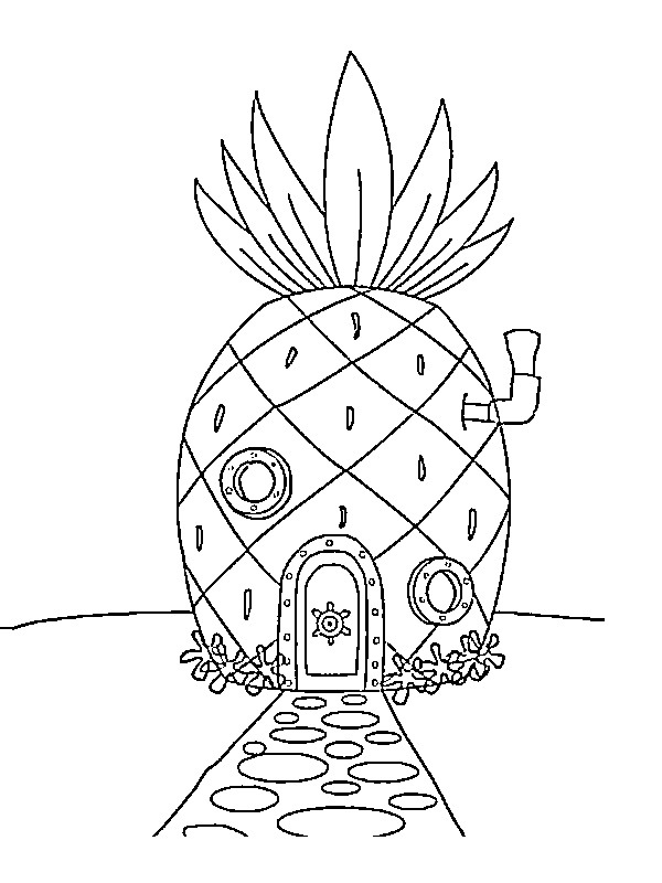 Casa do Bob Esponja Desenho para Colorir Casa do Bob Esponja Desenho para Colorir