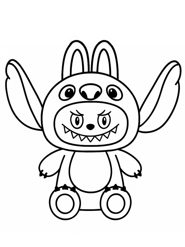 Stitch como Labubu Desenho para Colorir Stitch como Labubu Desenho para Colorir