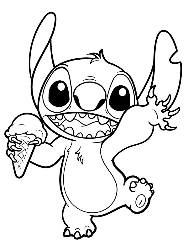 Stitch tomando sorvete Desenho para Colorir Stitch tomando sorvete Desenho para Colorir