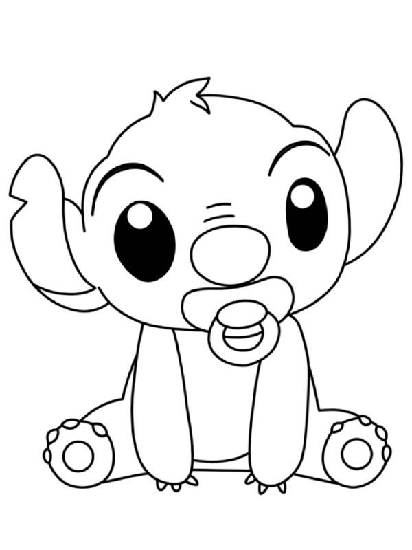 Stitch com chupeta Desenho para Colorir Stitch com chupeta Desenho para Colorir