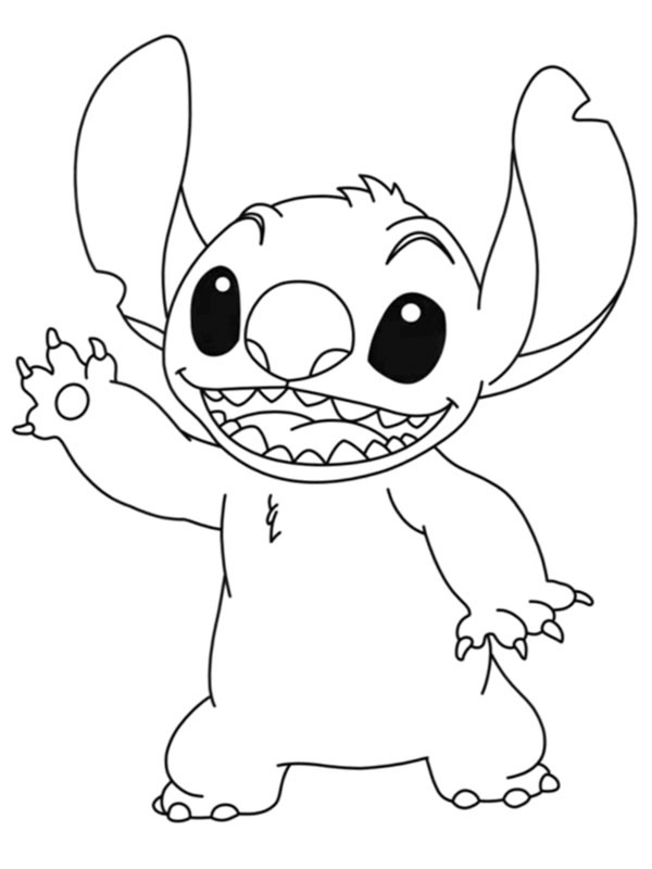 Stitch dando tchau Desenho para Colorir Stitch dando tchau Desenho para Colorir