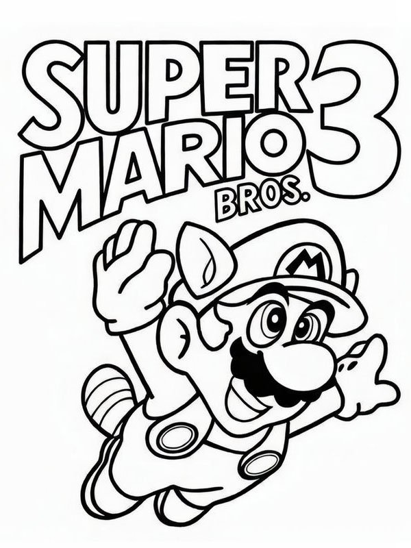 Super Mario Bros. 3 Desenho para Colorir Super Mario Bros. 3 Desenho para Colorir