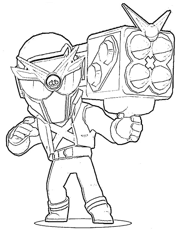 Super Ranger Brock (Brawl Stars) Desenho para Colorir Super Ranger Brock (Brawl Stars) Desenho para Colorir