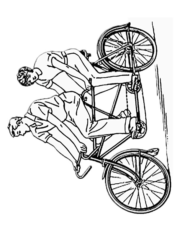 Bicicleta tandem Desenho para Colorir Bicicleta tandem Desenho para Colorir