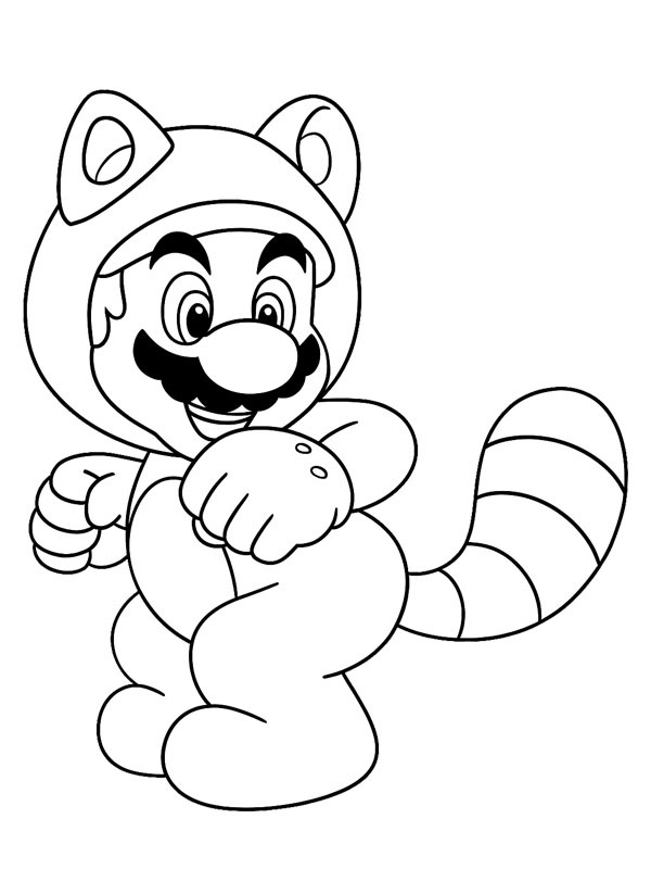 Tanooki Mario Desenho para Colorir Tanooki Mario Desenho para Colorir