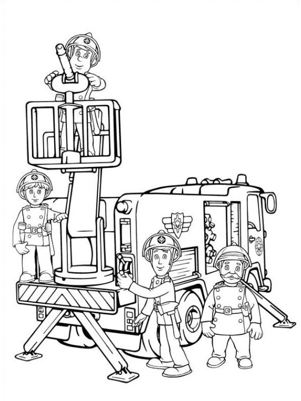 Equipe Bombeiro Sam Desenho para Colorir Equipe Bombeiro Sam Desenho para Colorir