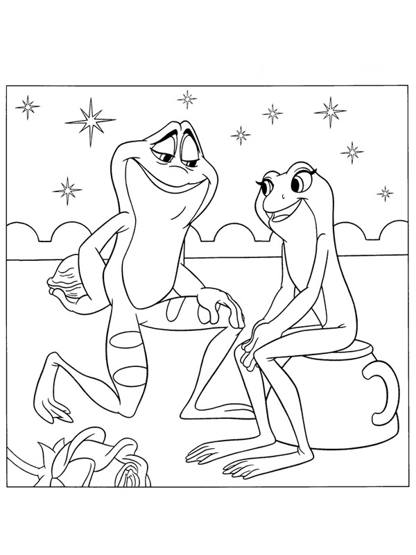 Tiana e Príncipe Naveen Desenho para Colorir Tiana e Príncipe Naveen Desenho para Colorir