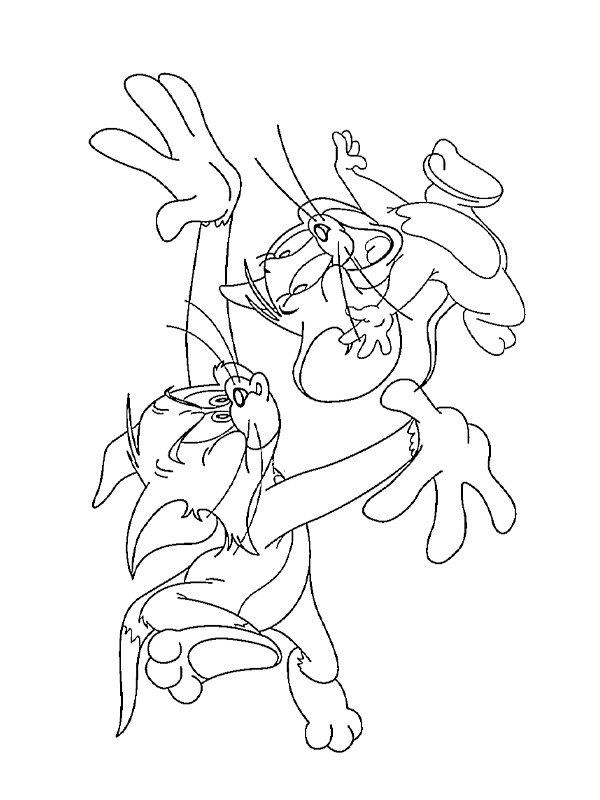 Tom e Jerry correndo Desenho para Colorir Tom e Jerry correndo Desenho para Colorir
