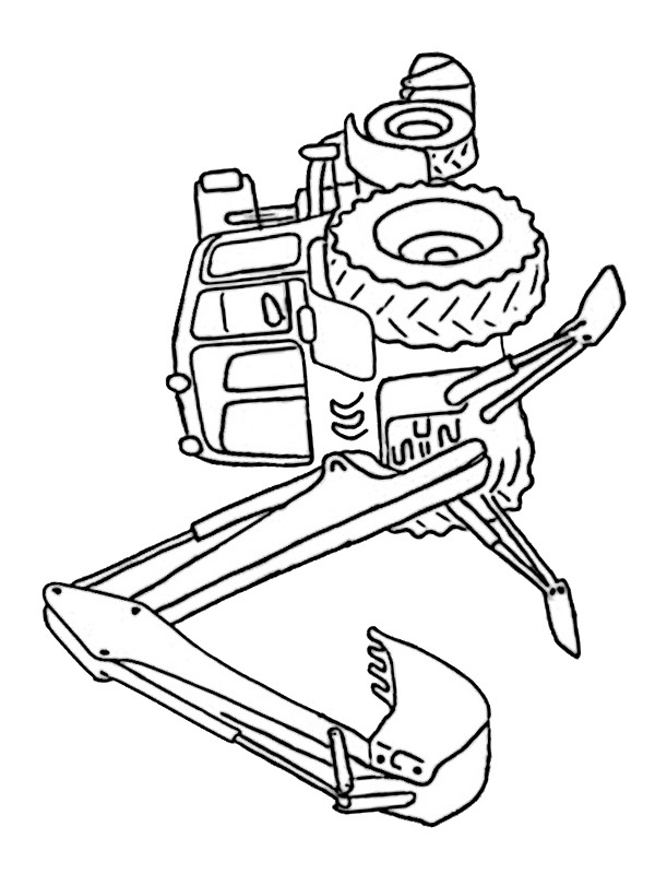 Trator escavadeira Desenho para Colorir Trator escavadeira Desenho para Colorir