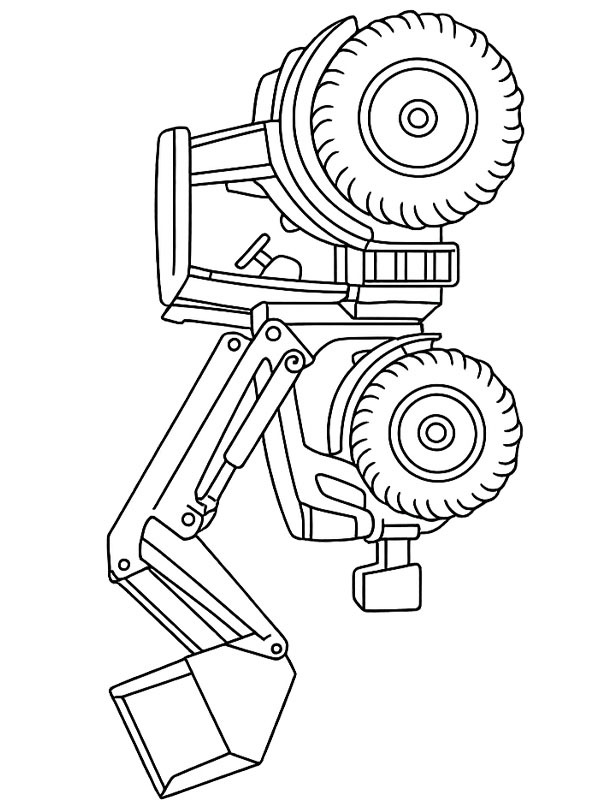 Trator com pá carregadeira Desenho para Colorir Trator com pá carregadeira Desenho para Colorir