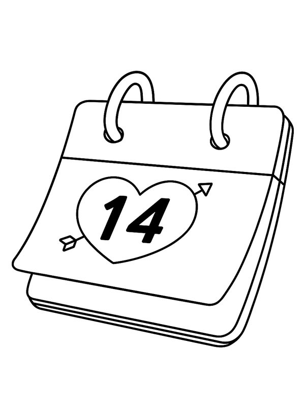 Calendário do Dia dos Namorados Desenho para Colorir Calendário do Dia dos Namorados Desenho para Colorir