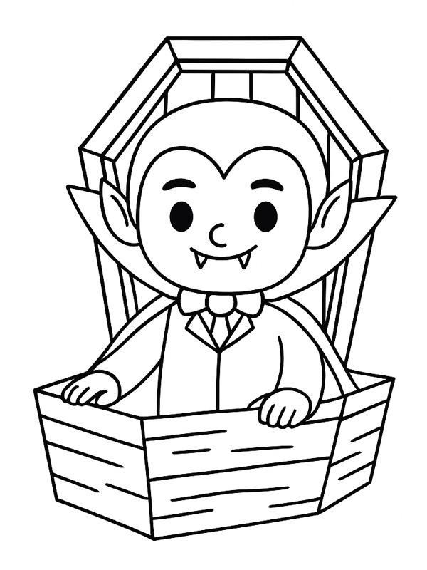Vampiro no caixão Desenho para Colorir Vampiro no caixão Desenho para Colorir