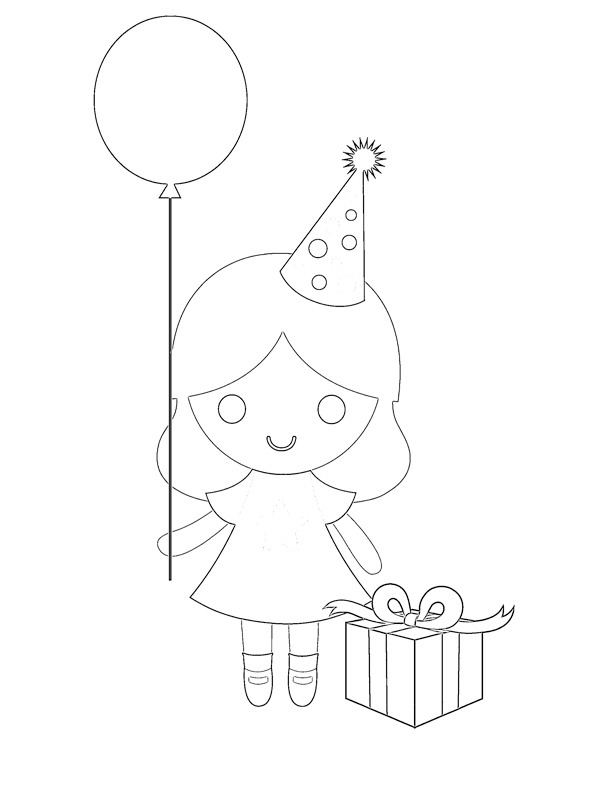 Menina aniversariante Desenho para Colorir Menina aniversariante Desenho para Colorir