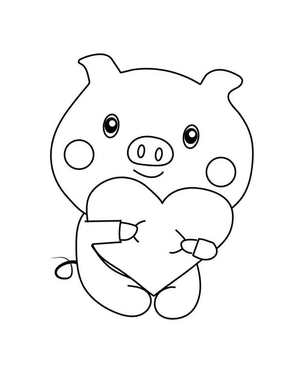 Porco apaixonado Desenho para Colorir Porco apaixonado Desenho para Colorir
