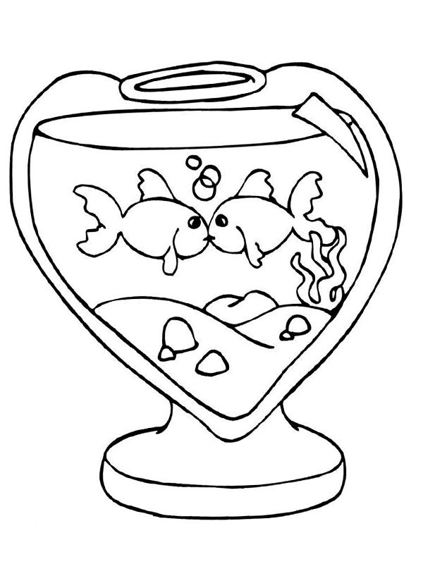 Peixes apaixonados Desenho para Colorir Peixes apaixonados Desenho para Colorir