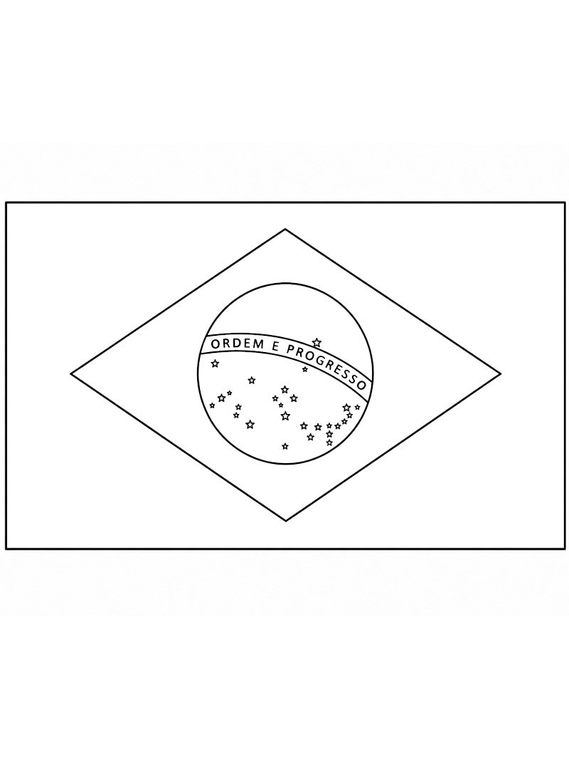Bandeira do Brasil Desenho para Colorir