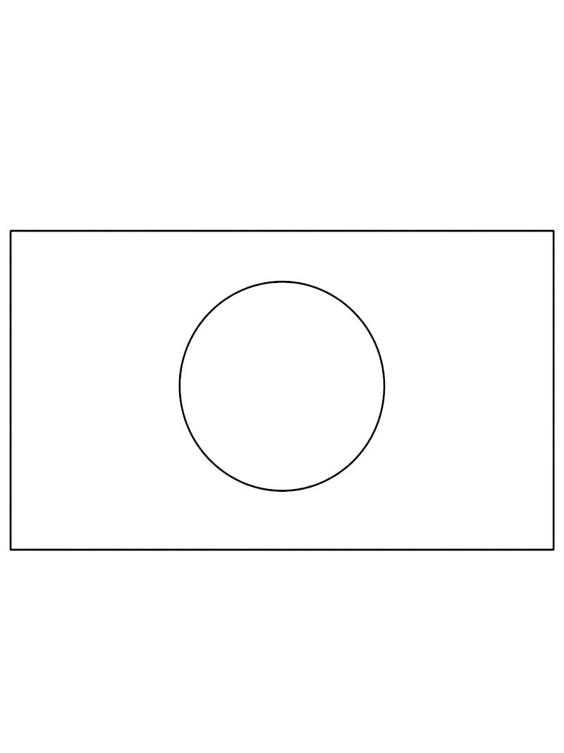 Bandeira do Jap&atilde;o Desenho para Colorir
