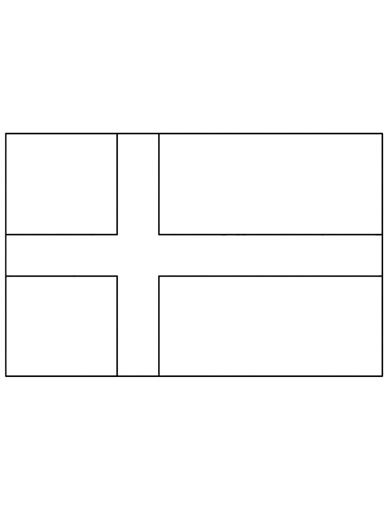 Bandeira da Dinamarca Desenho para Colorir