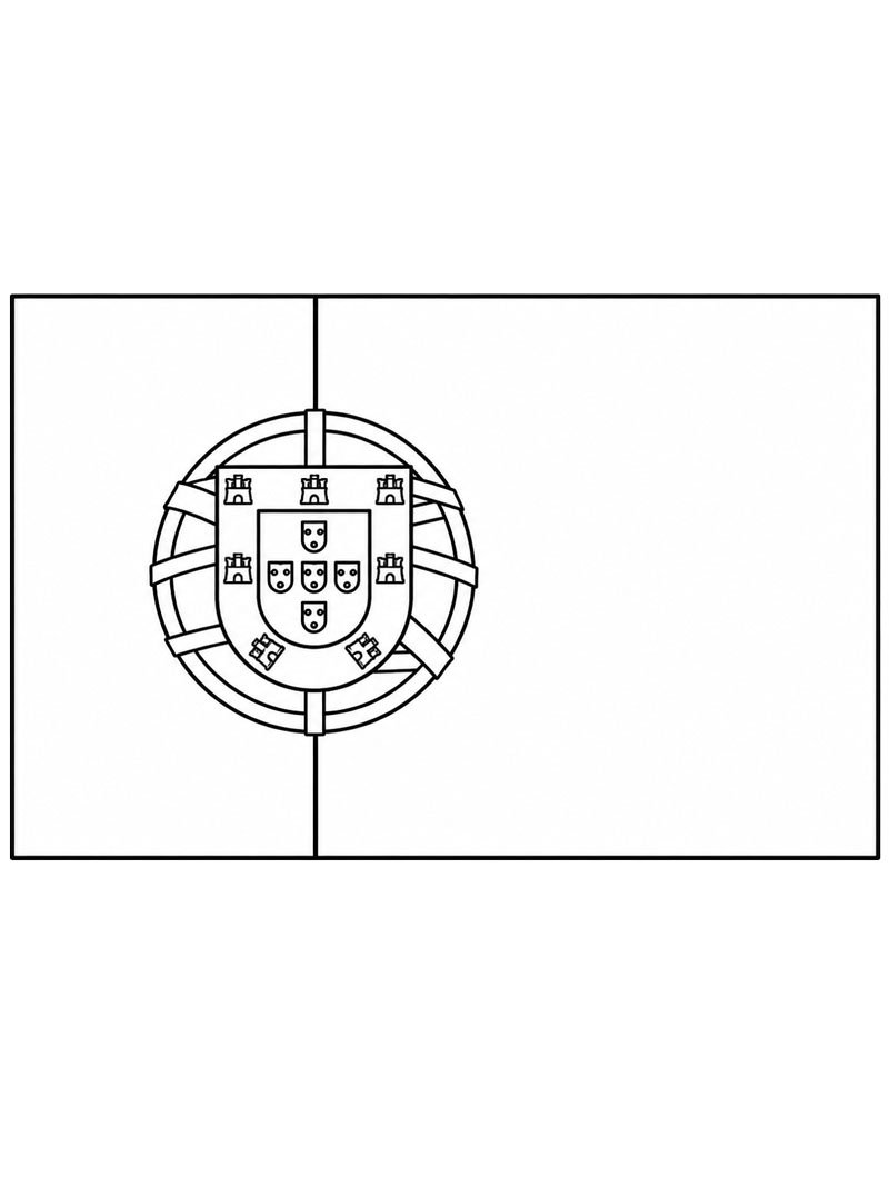 Bandeira de Portugal Desenho para Colorir