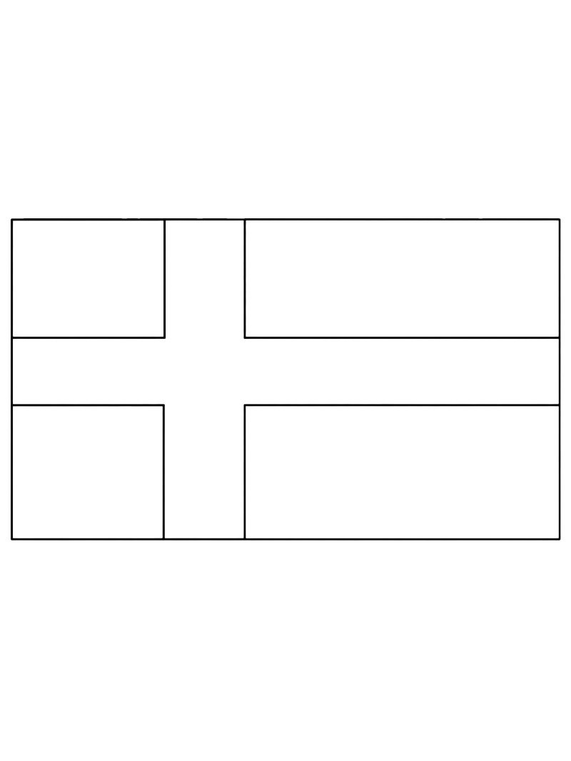 Bandeira da Su&eacute;cia Desenho para Colorir