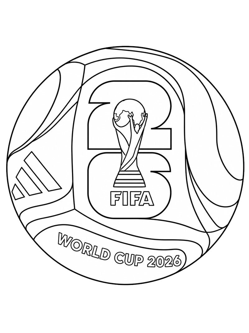 Futebol Copa do Mundo FIFA 2026 Desenho para Colorir