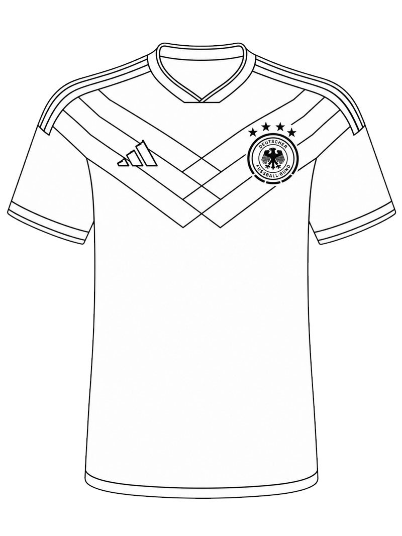 Camisa de Futebol da Alemanha Desenho para Colorir
