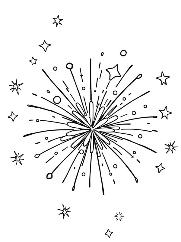 Fogos de artifício Desenho para Colorir Fogos de artifício Desenho para Colorir
