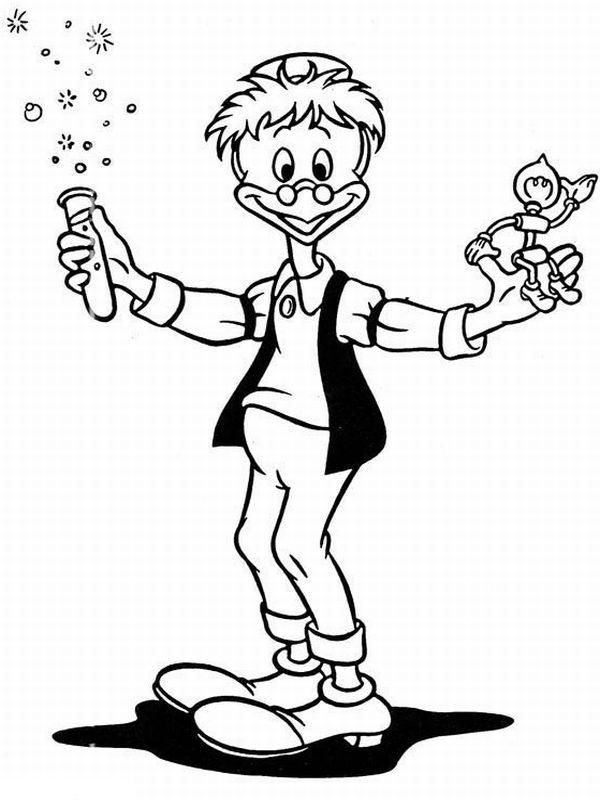 Professor Pardal e Lampadinha Desenho para Colorir Professor Pardal e Lampadinha Desenho para Colorir