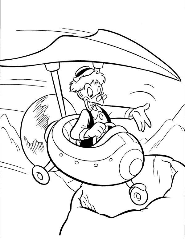 Prof. Pardal em uma máquina voadora Desenho para Colorir Prof. Pardal em uma máquina voadora Desenho para Colorir