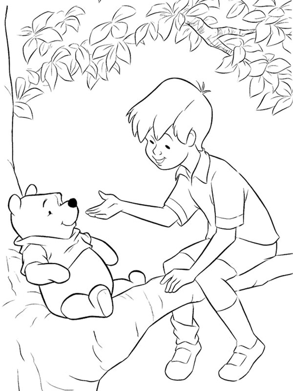 Ursinho Pooh e Christopher Robin Desenho para Colorir Ursinho Pooh e Christopher Robin Desenho para Colorir
