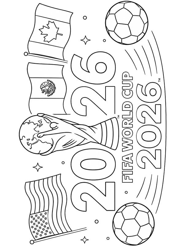 Copa do Mundo 2026 Desenho para Colorir