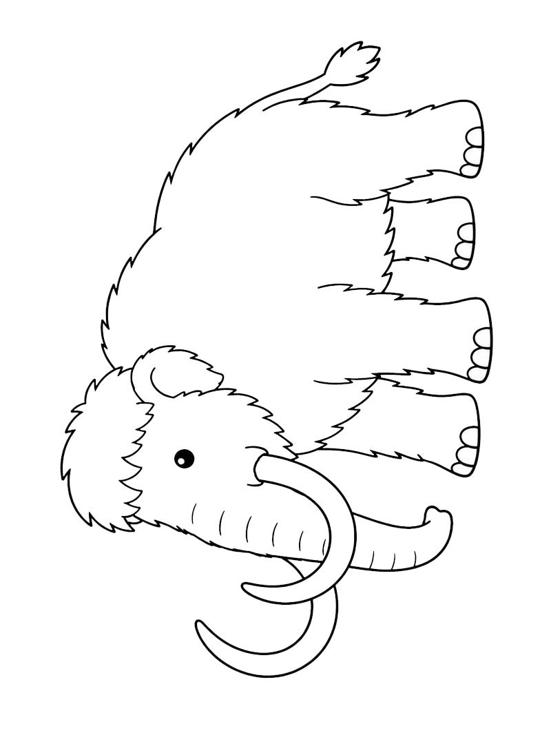 Mamute-lanoso Desenho para Colorir