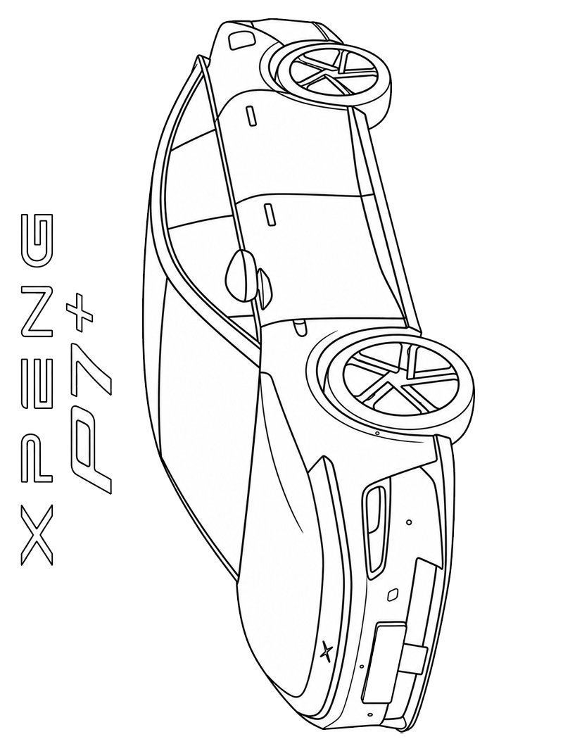 Xpeng p7+ Desenho para Colorir Xpeng p7+ Desenho para Colorir