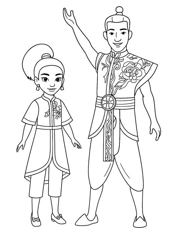 Jovem Raya e Chefe Benja Desenho para Colorir Jovem Raya e Chefe Benja Desenho para Colorir