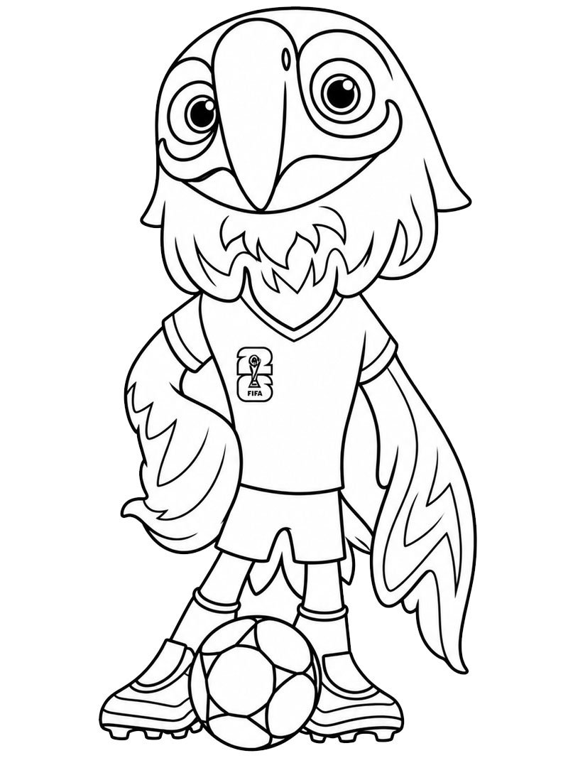 Clutch, a &Aacute;guia-careca (Mascote da Copa do Mundo 2026) Desenho para Colorir