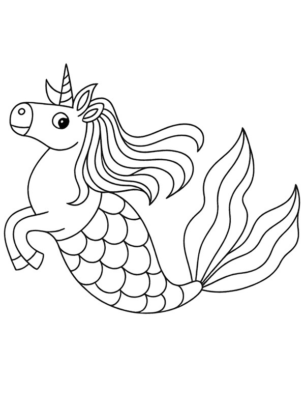 Sereia unicórnio Desenho para Colorir Sereia unicórnio Desenho para Colorir