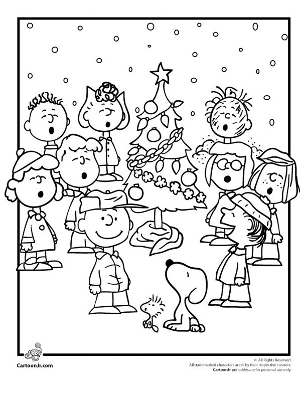 Cantando na árvore de Natal Desenho para Colorir Cantando na árvore de Natal Desenho para Colorir