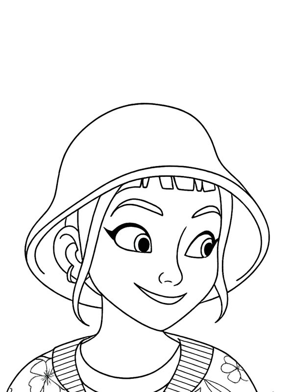 Zoey com chapéu (KPop Demon Hunters) Desenho para Colorir Zoey com chapéu (KPop Demon Hunters) Desenho para Colorir