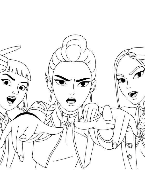Zoey, Rumi e Mira Desenho para Colorir Zoey, Rumi e Mira Desenho para Colorir