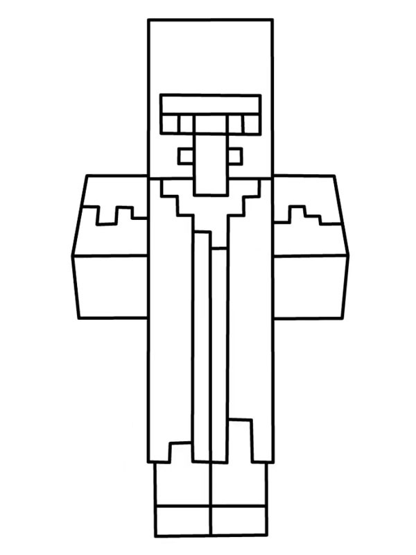 Aldeão Zumbi Desenho para Colorir Aldeão Zumbi Desenho para Colorir