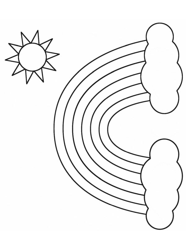 Sol e arco-íris Desenho para Colorir Sol e arco-íris Desenho para Colorir