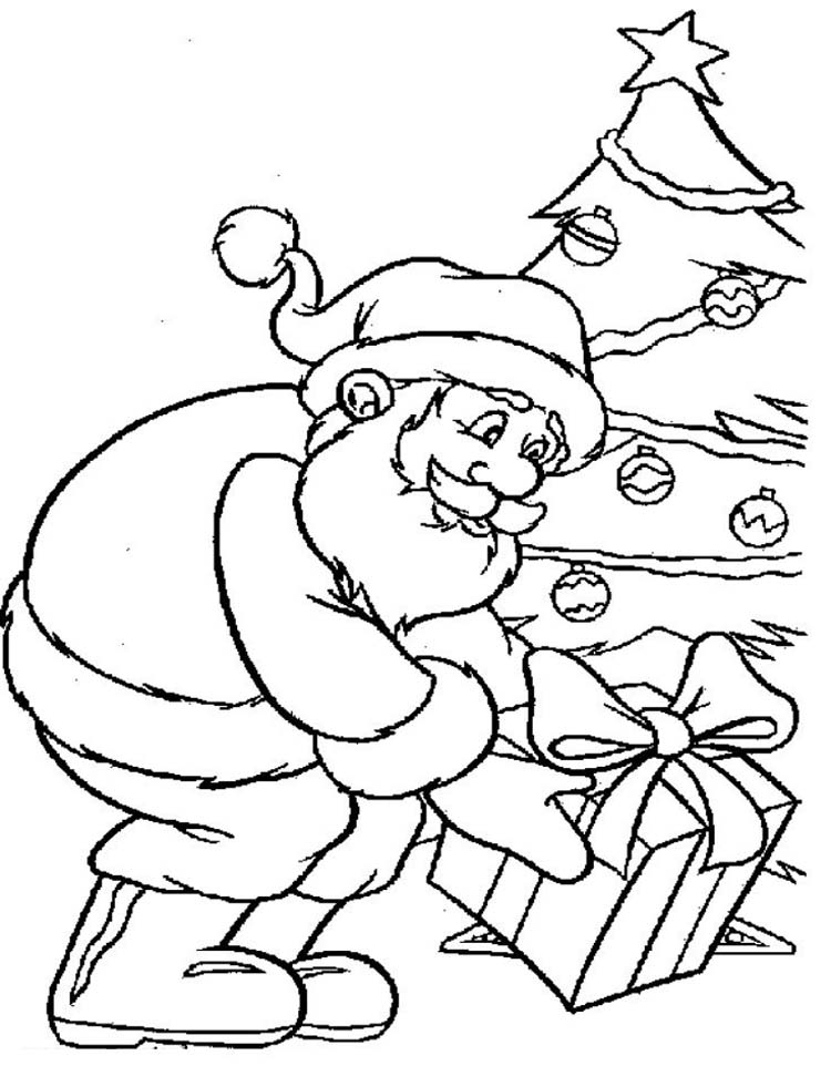 Desenho para Colorir do Papai Noel