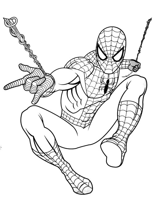 Desenho para Colorir do Homem Aranha