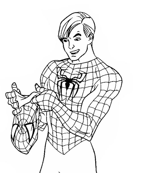 Desenho Homem Aranha sem Máscara - Desenho para Colorir