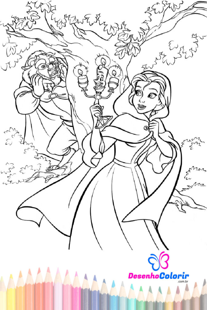 Desenho para Colorir Princesas da Disney - Desenho para Colorir