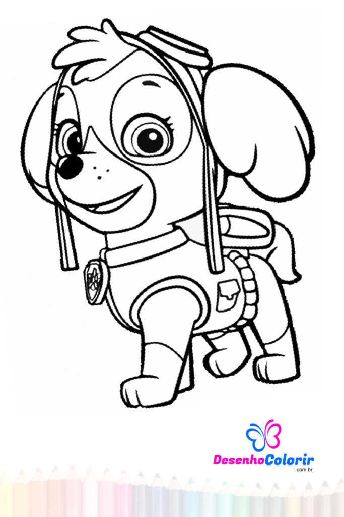 Desenhos de Skye de Patrulha Canina 1 para Colorir e Imprimir 