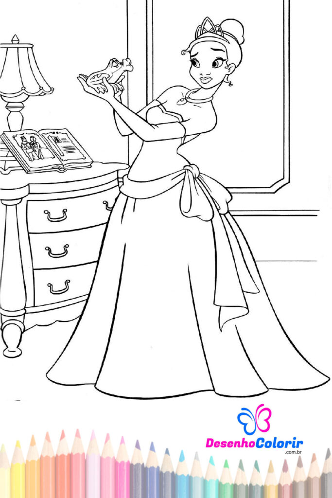 Desenho de Princesa no baile para Colorir - Colorir.com